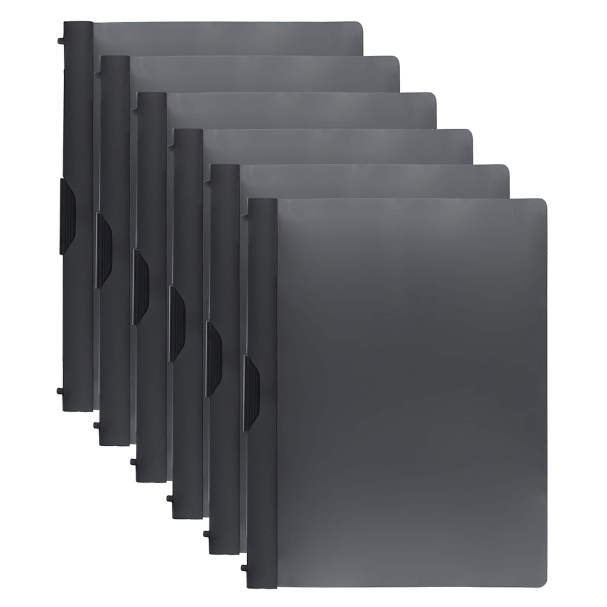 JAM Paper 9" x 12" Black Plastic Report Covers with Slide Lock Clip, 6ct.